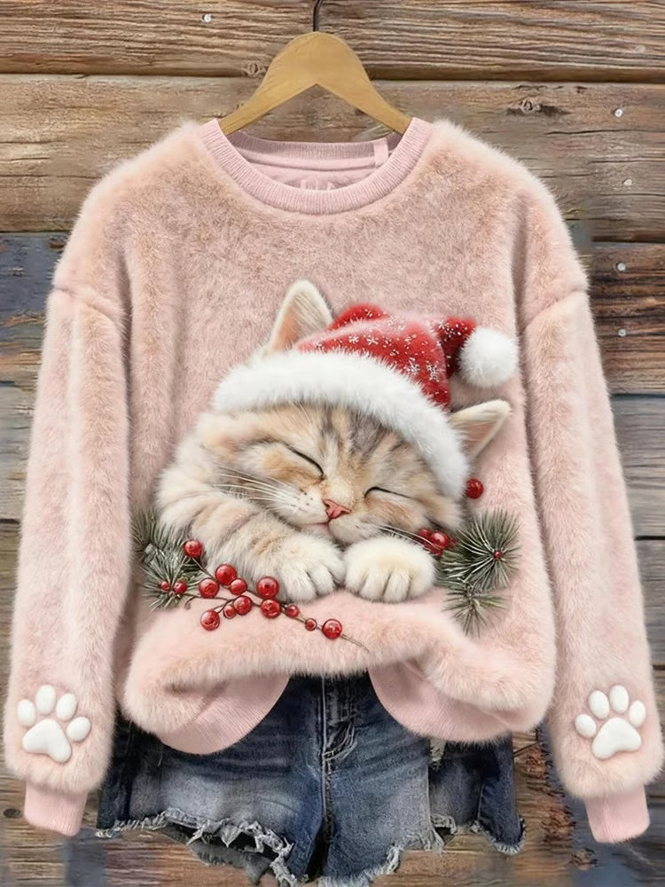MV™ - Pull de Noël Chat pour Femmes